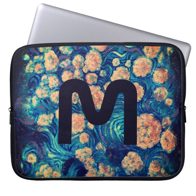 Space Mimosa Golden Nebula Blossom en uw brief Laptop Sleeve (Voorkant)