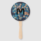 Space Mimosa Golden Nebula Blossom Handwaaier (Achterkant)