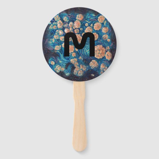 Space Mimosa Golden Nebula Blossom Handwaaier (Achterkant)