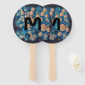 Space Mimosa Golden Nebula Blossom Handwaaier (Voorkant en achterkant)