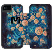 Space Mimosa Golden Nebula Blossom Incipio iPhone Portemonnee Hoesje (Agenda Open)