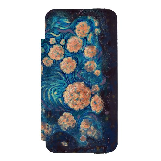 Space Mimosa Golden Nebula Blossom Incipio iPhone Portemonnee Hoesje (Voorkant Agenda)