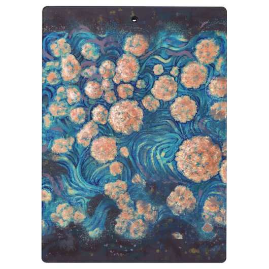 Space Mimosa Golden Nebula Blossom Klembord (Achterkant)