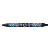 Space Mimosa Golden Nebula Blossom Zwarte Inkt Pen (Voorkant)