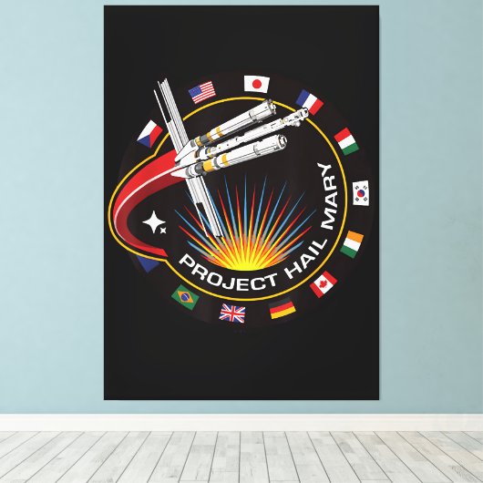 Space Mission Patch Canvas Afdruk (Insitu (Houten vloer))