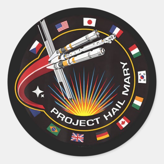Space Mission Patch Ronde Sticker (Voorkant)