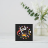 Space Mission Patch Vierkante Visitekaartje (Staand voorkant)