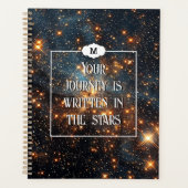 Space Modern Galaxy Monogram Inspirerend Planner (Voorkant)