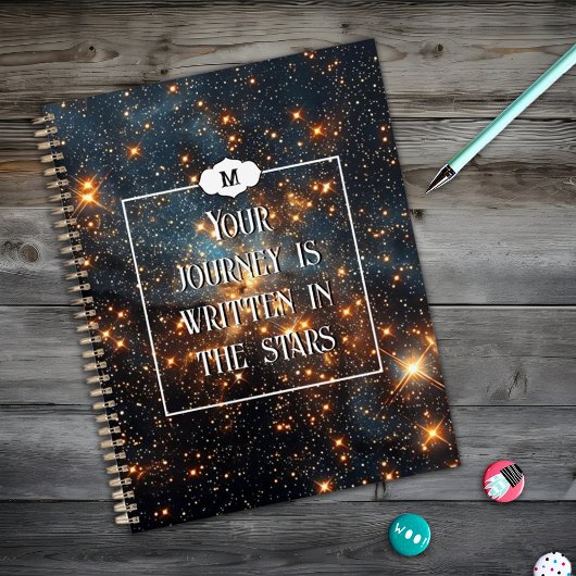 Space Modern Galaxy Monogram Inspirerend Planner