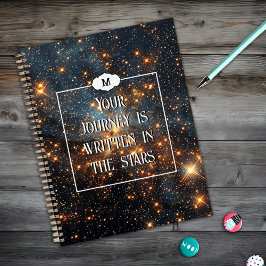 Space Modern Galaxy Monogram Inspirerend Planner