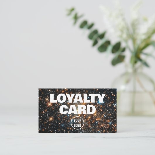 Space Modern Galaxy QR-code Klantenkaartje (Staand voorkant)