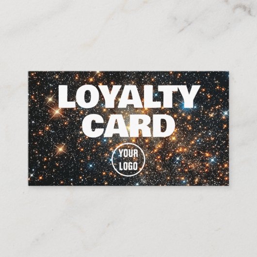 Space Modern Galaxy QR-code Klantenkaartje (Voorkant)