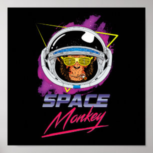 Space Monkey 80's Poster