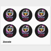 Space Monkey 80's Ronde Sticker (Vel)