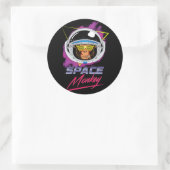 Space Monkey 80's Ronde Sticker (Tas)