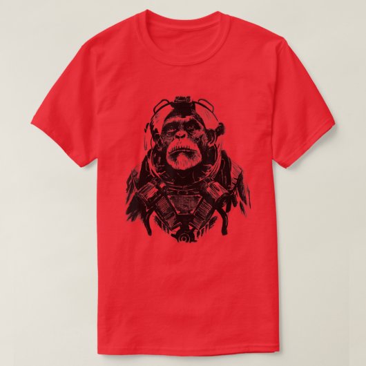 Space Monkey Astronaut Ape Funny Dierenvriend Cute T-shirt (Design voorkant)