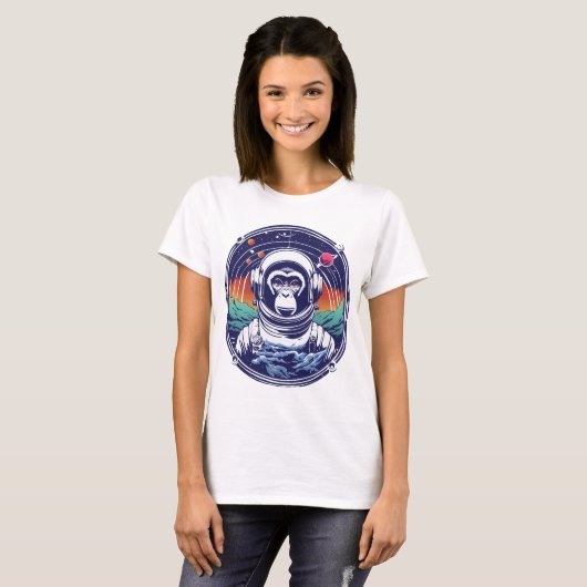 Space Monkey Astronaut T-shirt (Voorkant volledig)