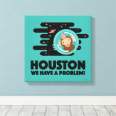 Space Monkey Canvas Afdruk (Insitu (Houten vloer))