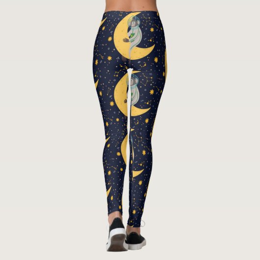 Space Monkey Patroon Leggings (Achterkant)