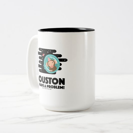 Space Monkey Tweekleurige Koffiemok (Voorkant links)