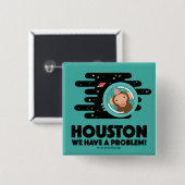 Space Monkey Vierkante Button 5,1 Cm (Voorkant /achterkant)