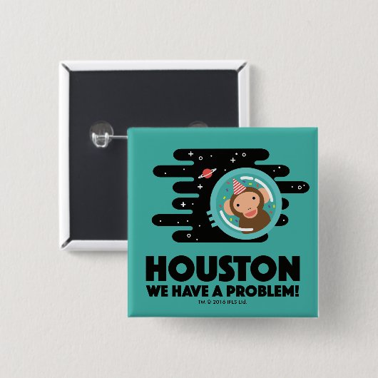 Space Monkey Vierkante Button 5,1 Cm (Voorkant /achterkant)