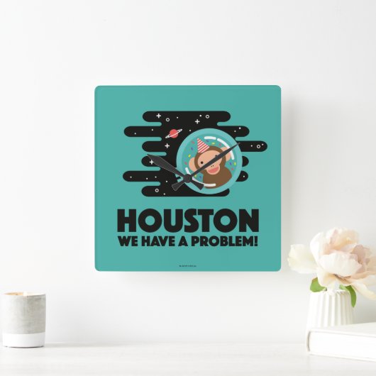 Space Monkey Vierkante Klok (Huis)