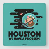 Space Monkey Vierkante Klok (Voorkant)