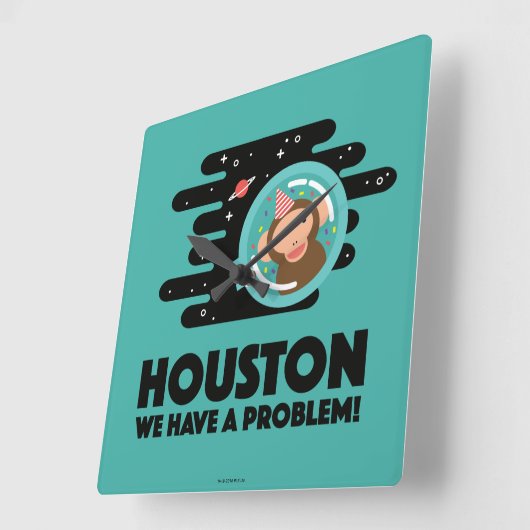 Space Monkey Vierkante Klok (Hoek)