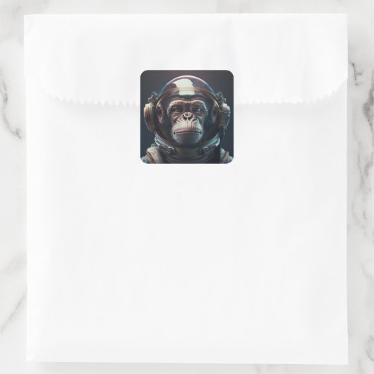 Space Monkey Vierkante Sticker (Tas)