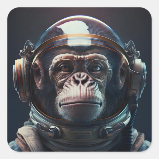 Space Monkey Vierkante Sticker (Voorkant)