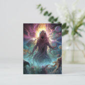 Space Monster Horror Art Briefkaart (Staand voorkant)
