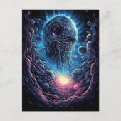 Space Monster Horror Art Briefkaart (Voorkant)