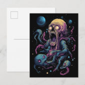 Space Monster Horror Art Briefkaart (Voorkant / Achterkant)