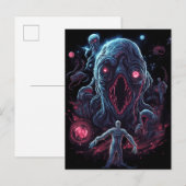 Space Monster Horror Art Briefkaart (Voorkant / Achterkant)