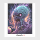Space Monster Horror Art Sticker (Vel)