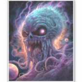 Space Monster Horror Art Sticker (Voorkant)