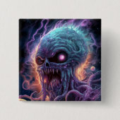 Space Monster Horror Art Vierkante Button 5,1 Cm (Voorkant)