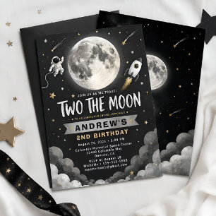 Space Moon 2e Verjaardag Kaart