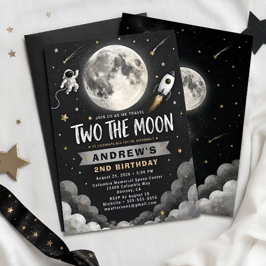Space Moon 2e Verjaardag Kaart