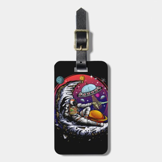 Space Moon Cheese Bagagelabel (Voorkant verticaal)