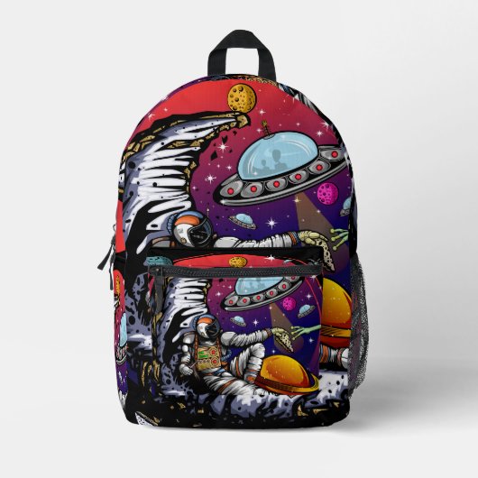 Space Moon Cheese Bedrukte Rugzak (Voorkant)