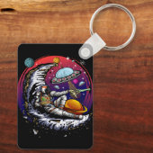 Space Moon Cheese Sleutelhanger (Achterkant)