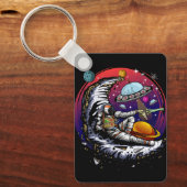 Space Moon Cheese Sleutelhanger (Voorkant)