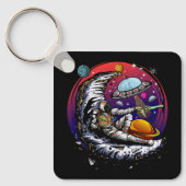 Space Moon Cheese Sleutelhanger (Voorkant)