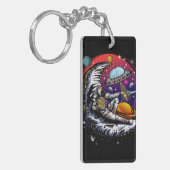 Space Moon Cheese Sleutelhanger (Voorkant Links)