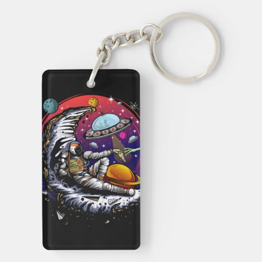 Space Moon Cheese Sleutelhanger (achterkant)