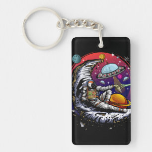 Space Moon Cheese Sleutelhanger