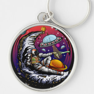 Space Moon Cheese Sleutelhanger