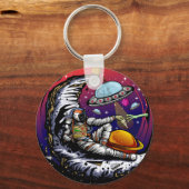 Space Moon Cheese Sleutelhanger (Voorkant)